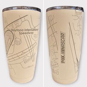 NASCAR 20 oz white/silver Daytona International Speedway Map Travel Tumbler